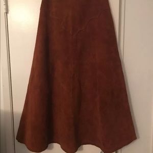 Vintage 70s High Waisted Suede Skirt